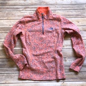 North Face Peach Confetti Fleece Pullover Top XS